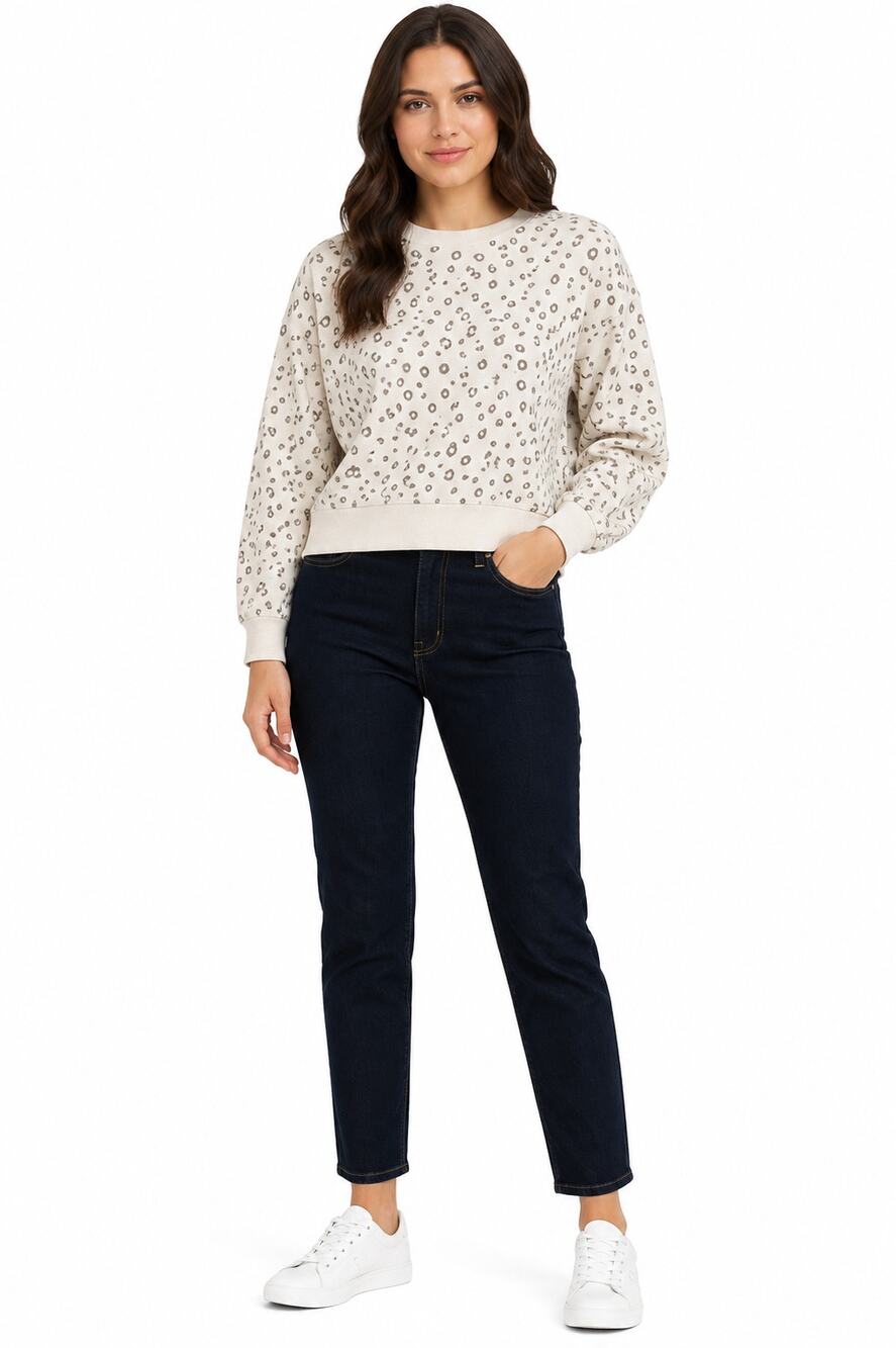 ROW A Women’s Ivory Floral Print Pullover Sweatshirt – Size Medium Casual NWT